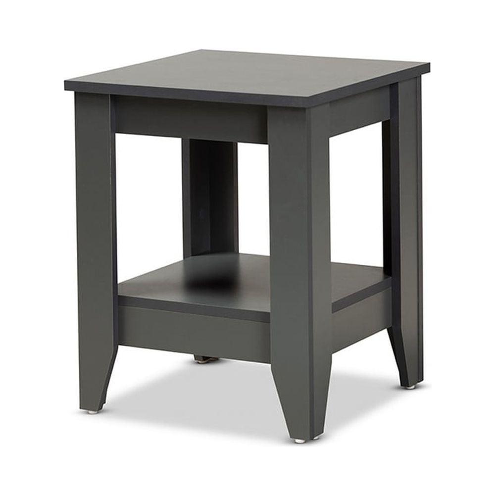 Audra Wood End Table Gray - Baxton Studio