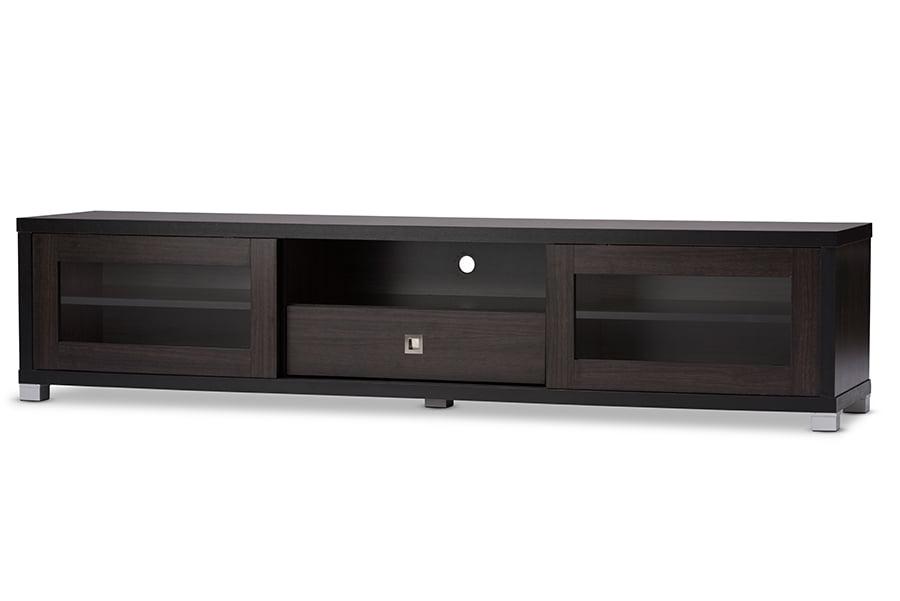 Beasley Cabinet: Entertainment Center with Storage, Fits 70" TV - Baxton Studio