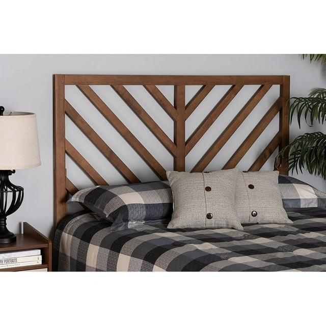 Queen Belisma Wood Headboard Ash Walnut - Baxton Studio