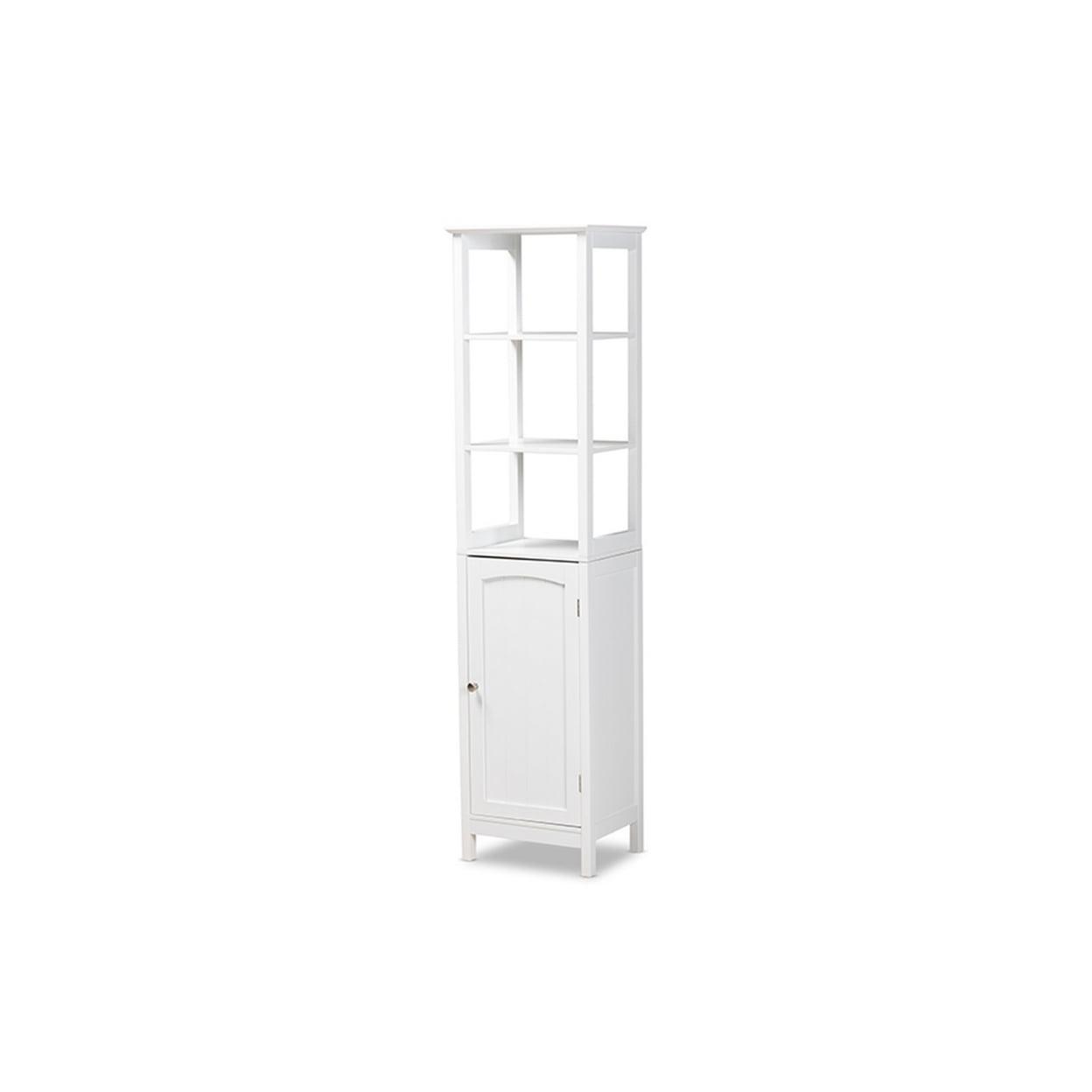 Beltran White Adjustable Wood Bathroom Storage Cabinet