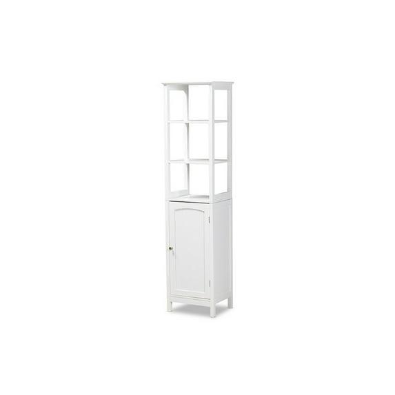 Baxton Studio Beltran Modern and Contemporary White Finished Wood Bathroom Storage Cabinet