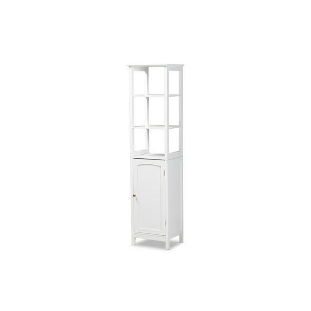 Baxton Studio Beltran Modern and Contemporary White Finished Wood Bathroom Storage Cabinet