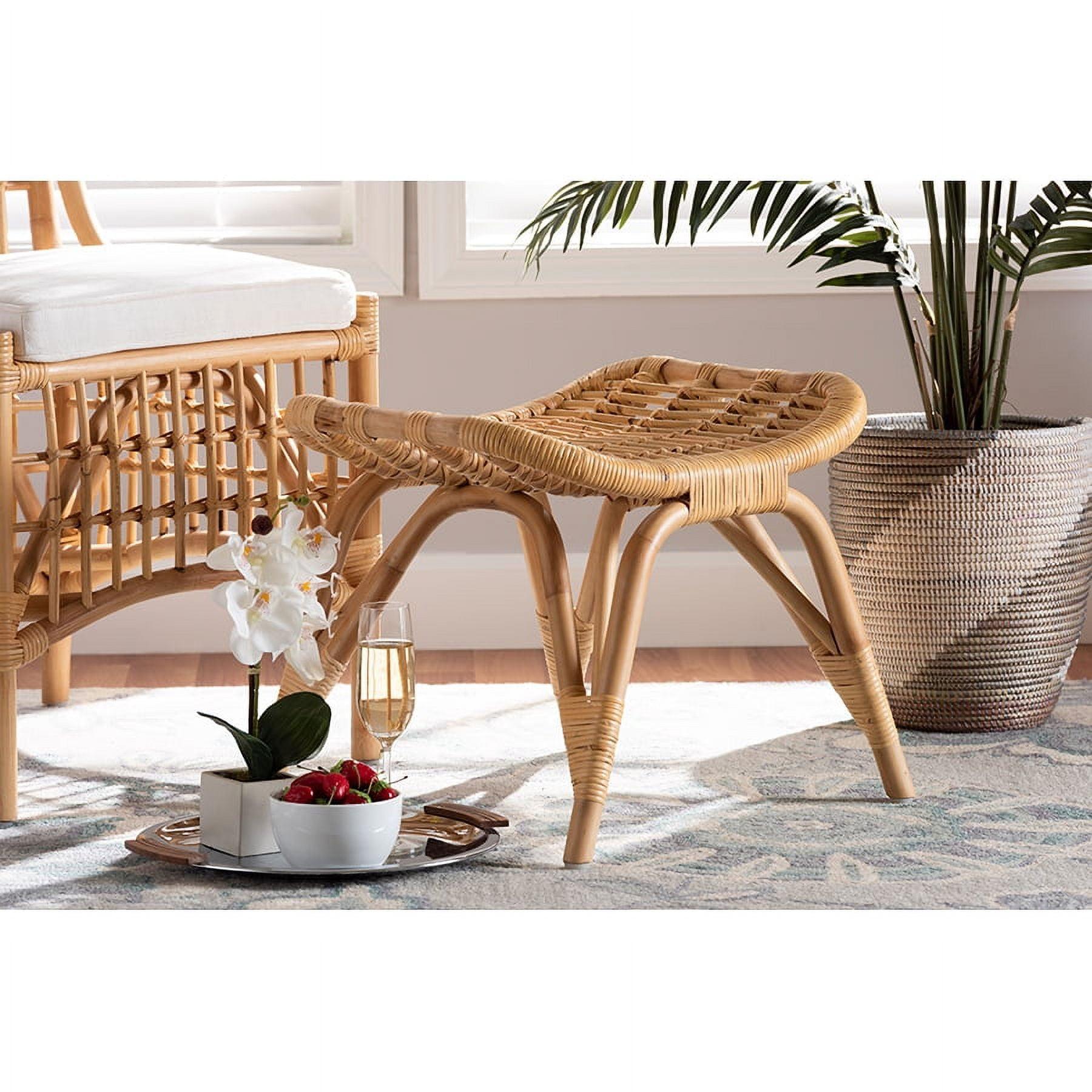 Bernardo Rattan Ottoman Brown/Natural - bali & pari