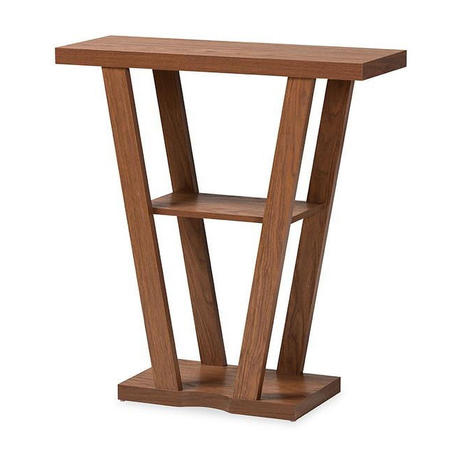 Boone Wood Console Table Walnut Brown - Baxton Studio: Modern Entryway Furniture with Shelf, Space-Saving Design