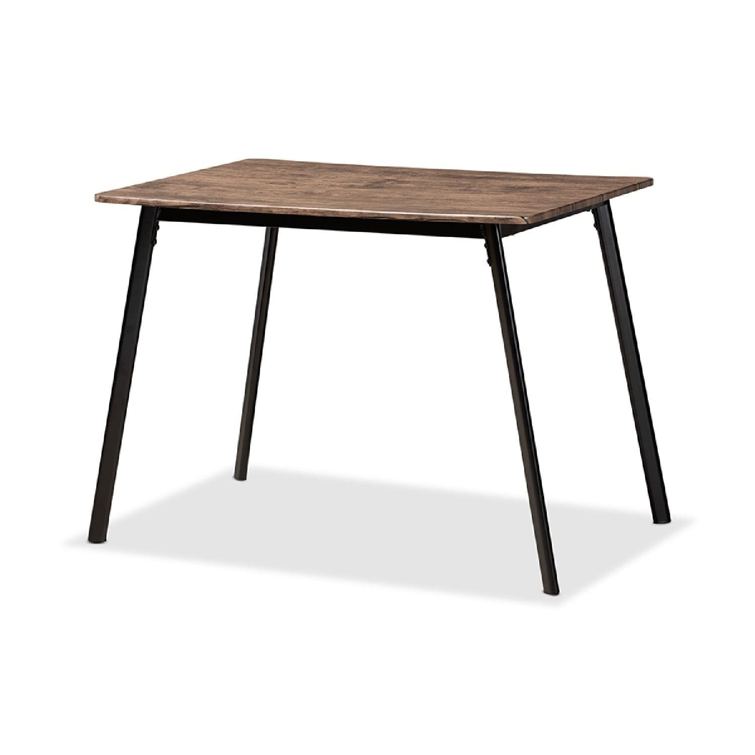 Calder Wood and Metal Dining Table Walnut Brown/Black - Baxton Studio