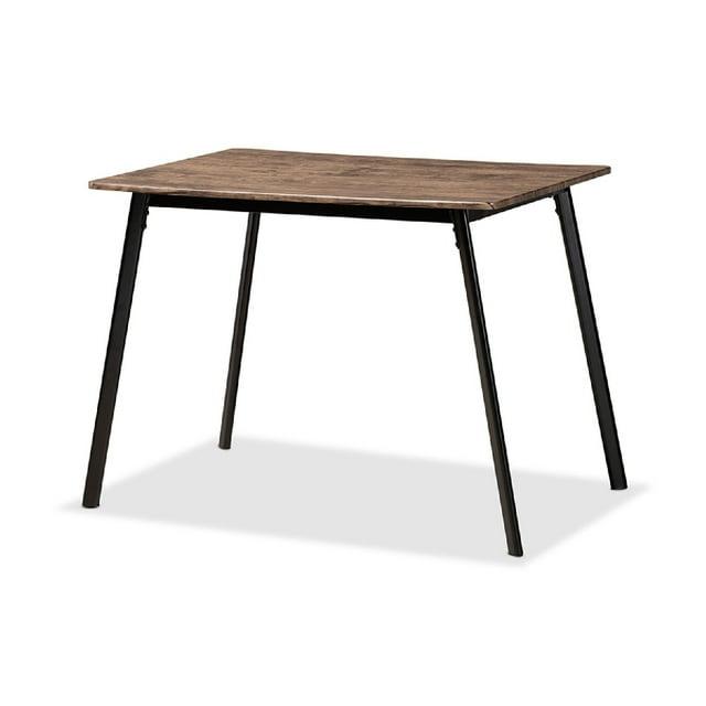 Calder Wood and Metal Dining Table Walnut Brown/Black - Baxton Studio