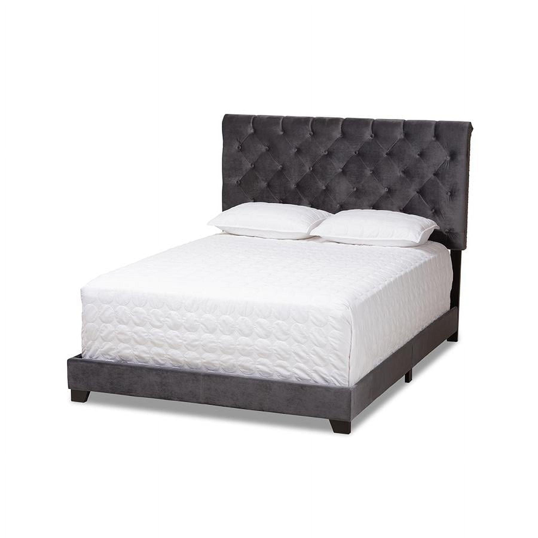 Candace Velvet Upholstered Bed - Baxton Studio