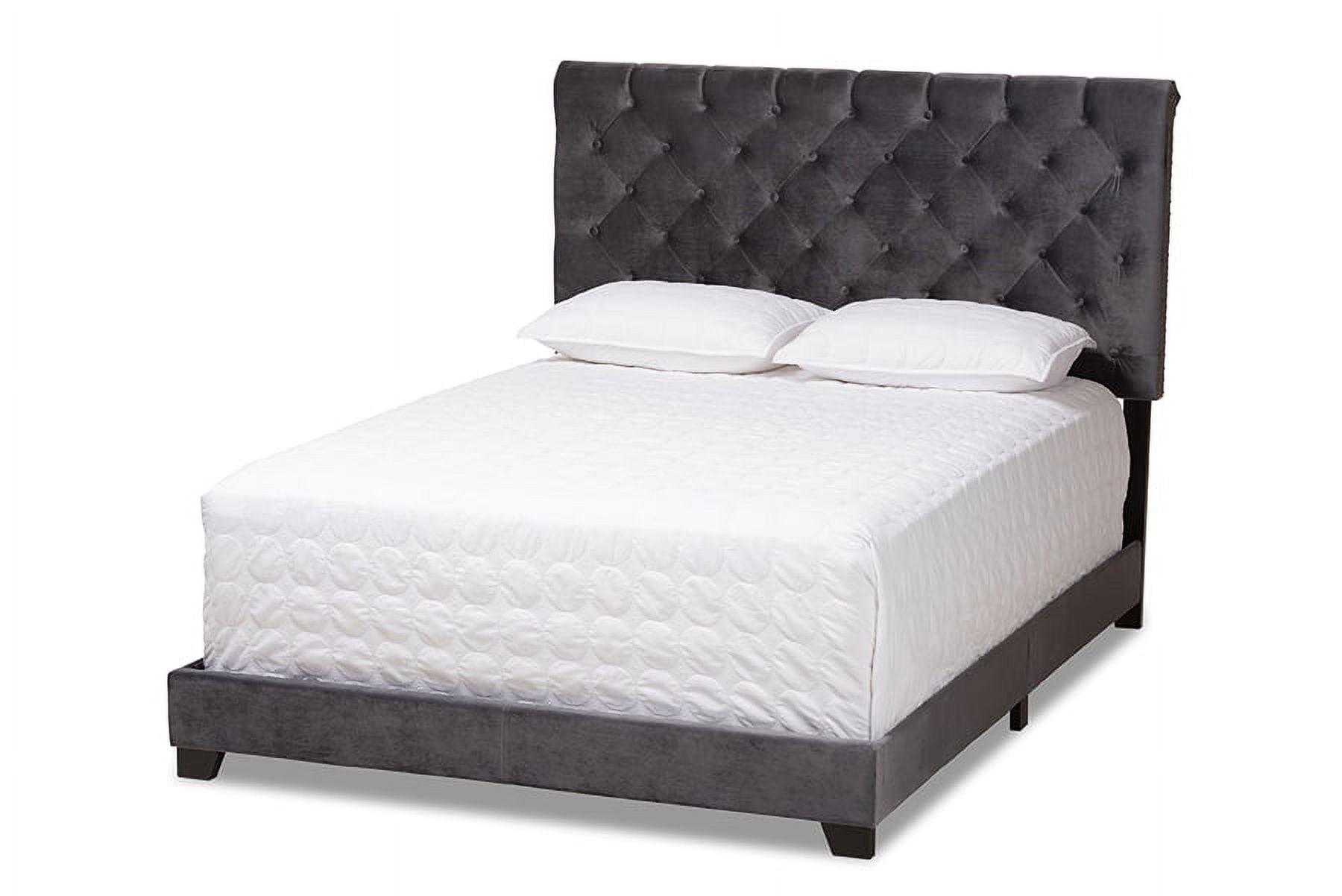 Candace Velvet Upholstered Bed - Baxton Studio