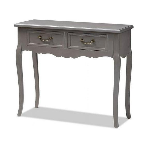 Capucine Finished Wood 2 Drawer Console Table Gray - Baxton Studio: Elegant Entryway Storage, Cabriole Legs