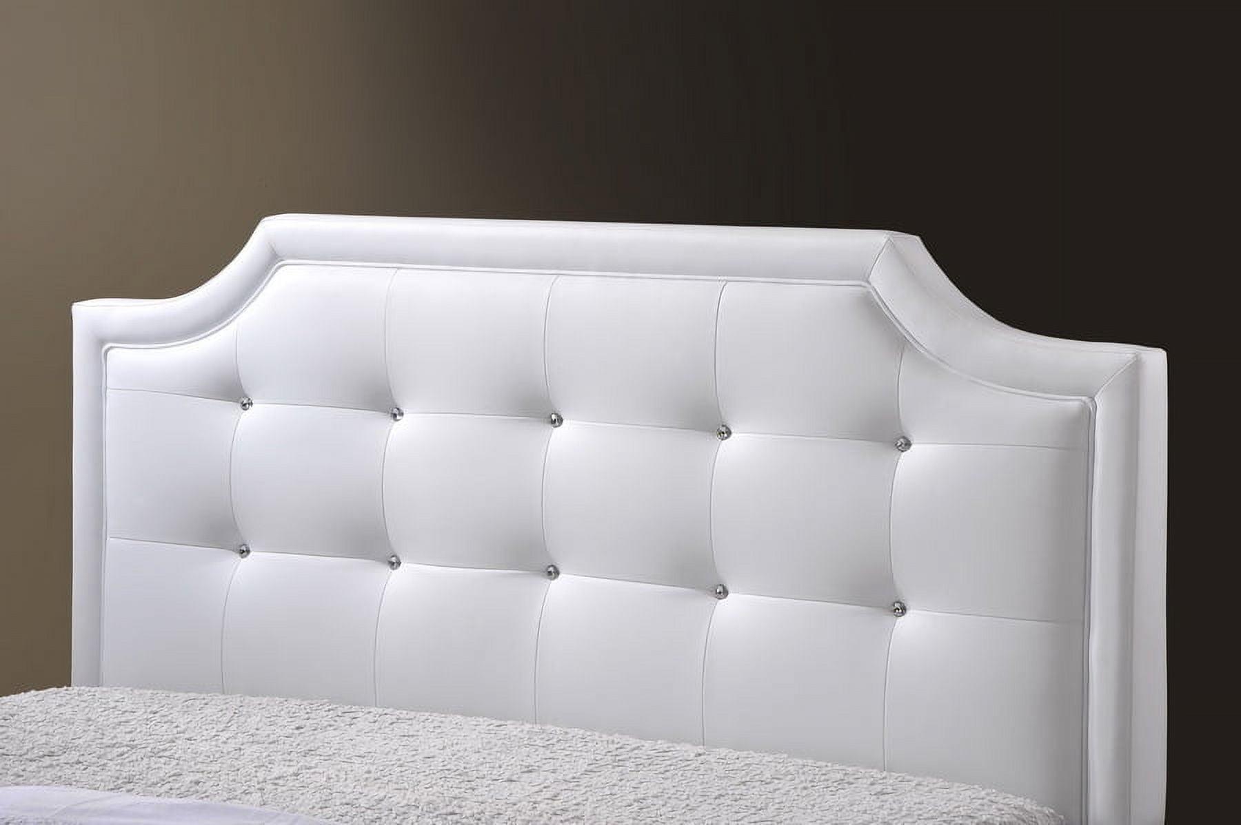 Full Adult Bed 80"x28"x8" White - Baxton Studio: Contemporary Platform Design, Faux Leather
