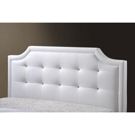 Full Adult Bed 80"x28"x8" White - Baxton Studio: Contemporary Platform Design, Faux Leather