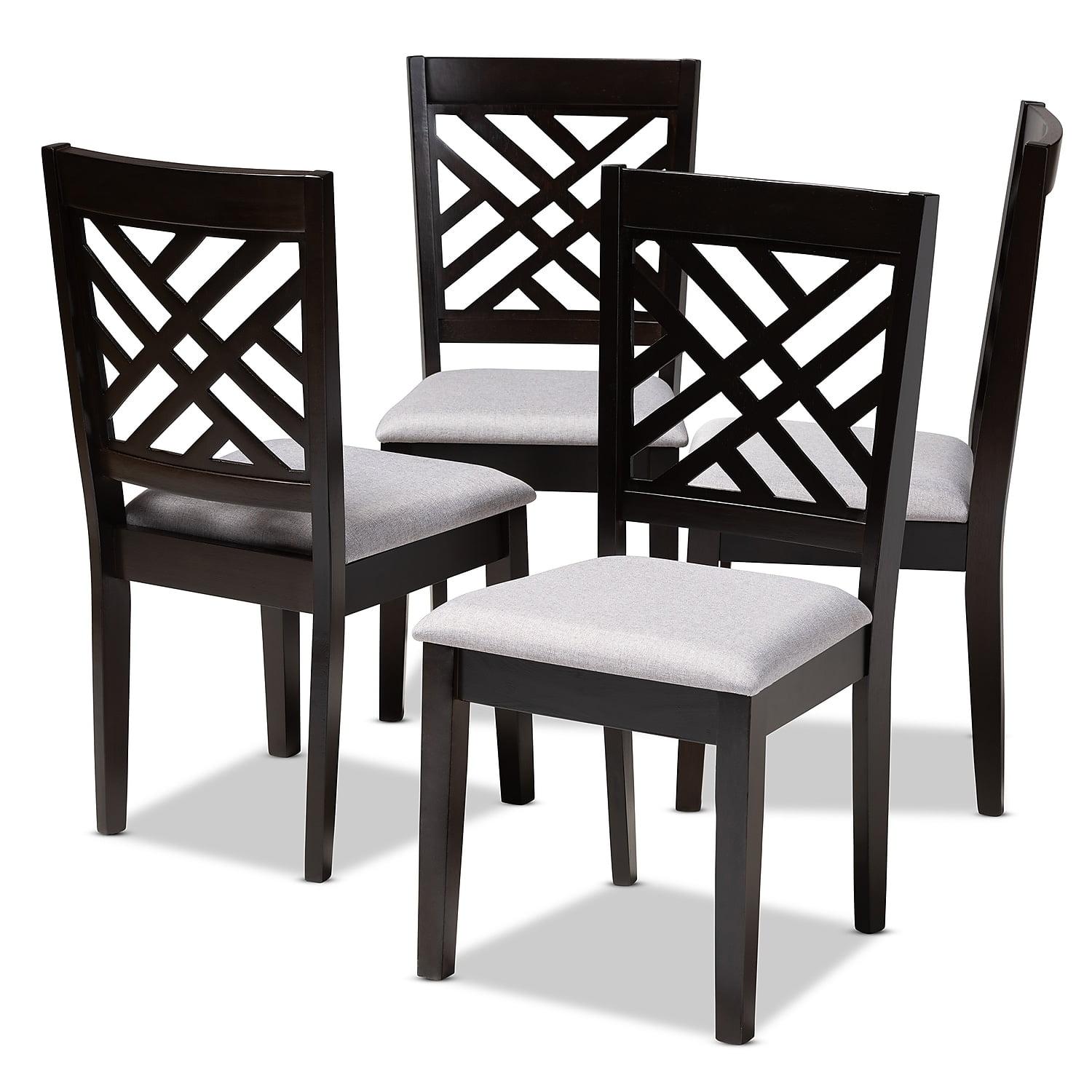 4pc Caron Finished Wood Dining Chairs - Baxton Studio