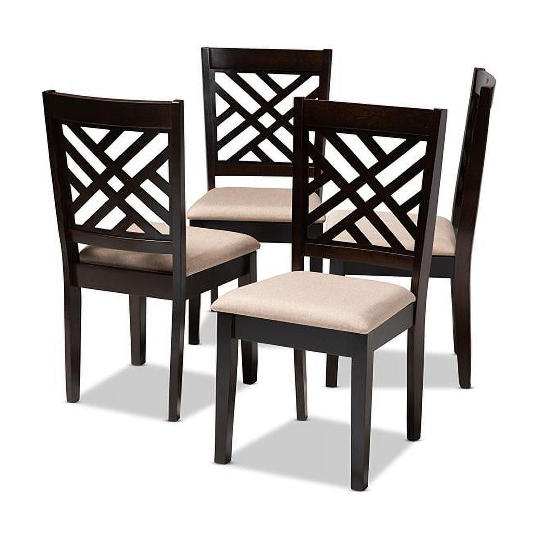 4pc Caron Finished Wood Dining Chairs - Baxton Studio