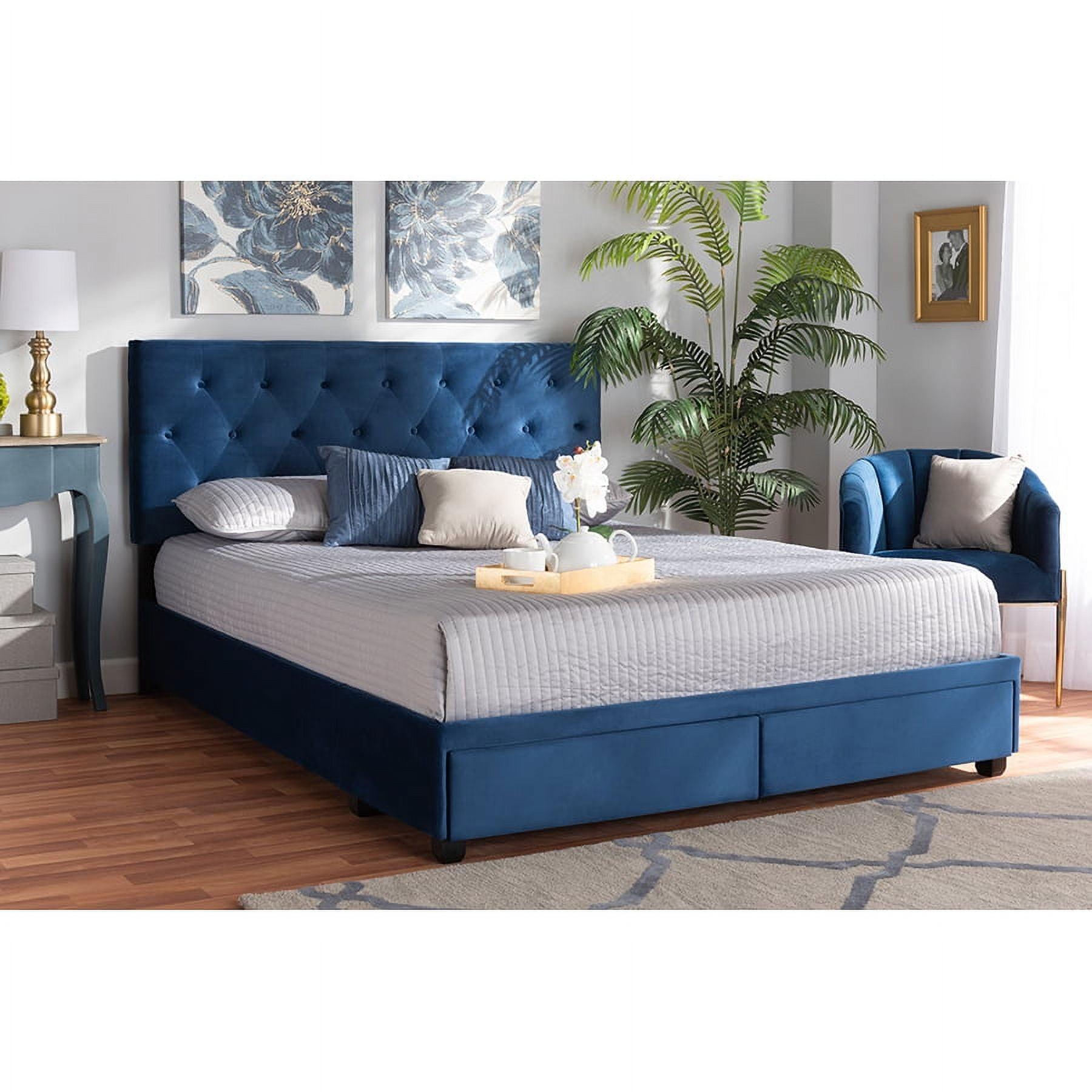 Caronia Velvet Upholstered 2 Drawer Platform Storage Bed - Baxton Studio