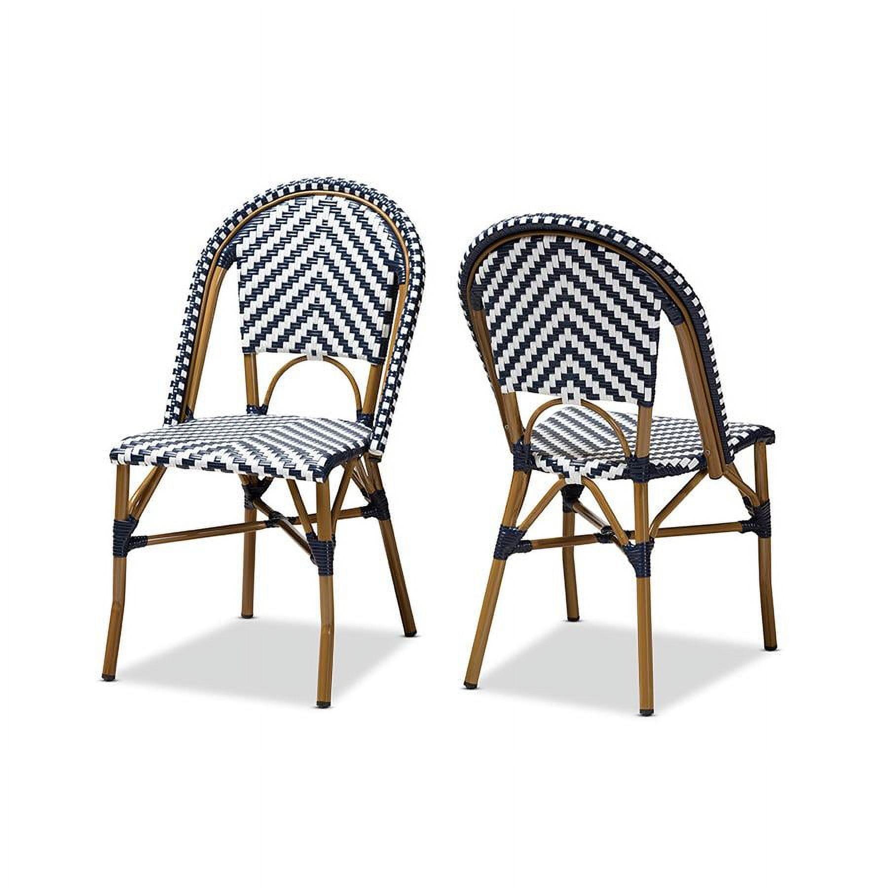 Set of 2 Celie Indoor and Outdoor Stackable Bistro Dining Chairs - Baxton Studio