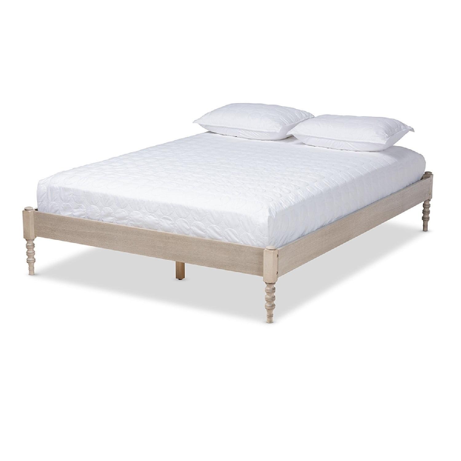 Cielle French Bohemian Wood Platform Bed Frame - Baxton Studio