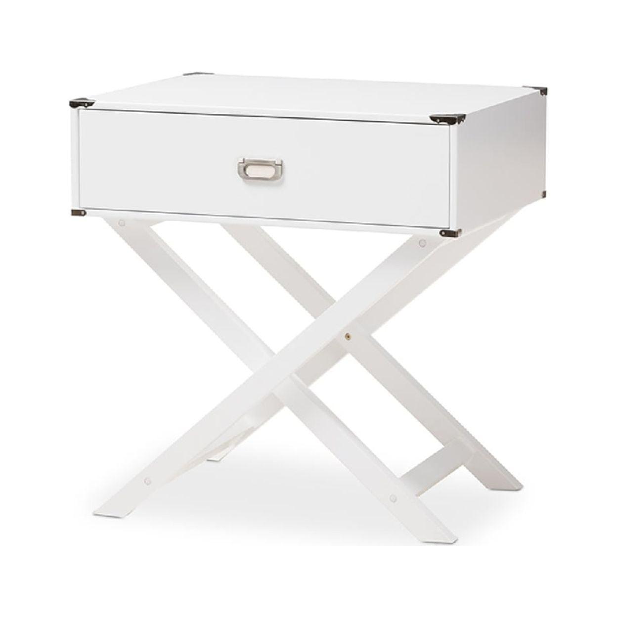 Curtice Contemporary White 1-Drawer Wooden Nightstand