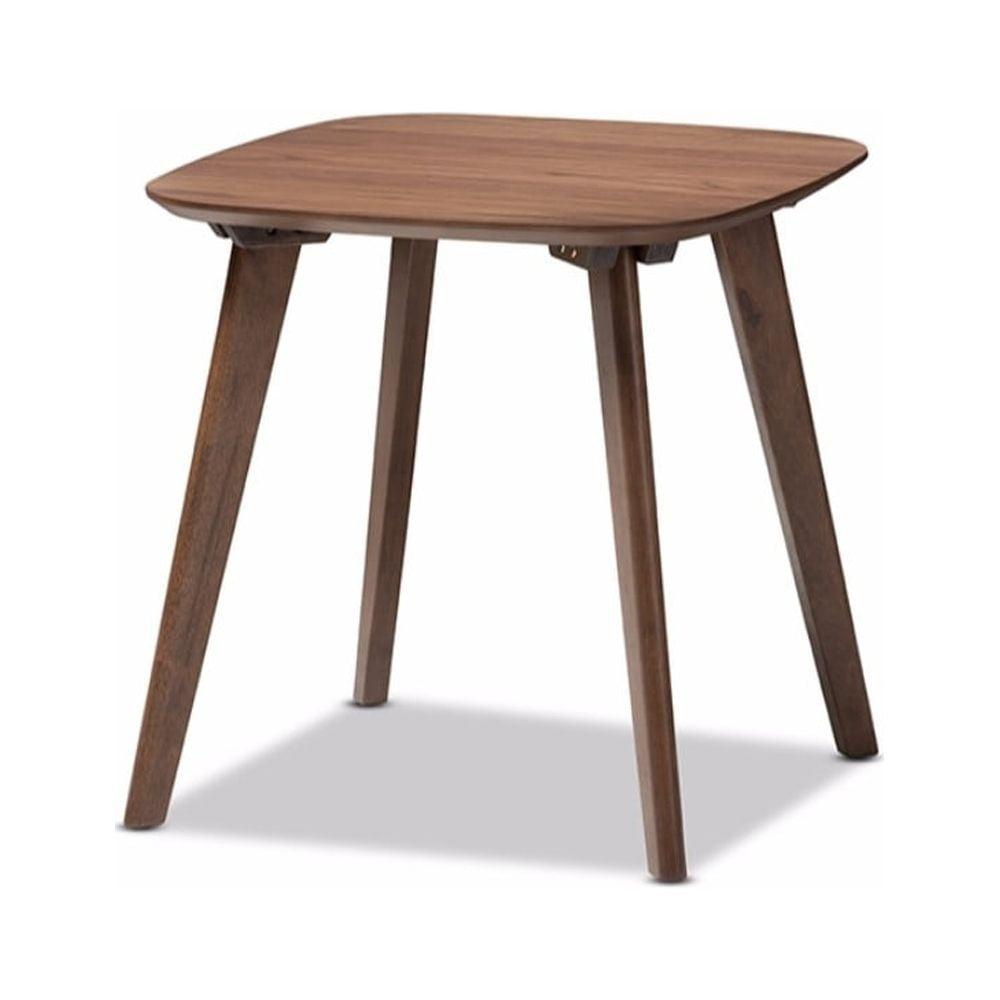 Dahlia 24" Square Walnut Wood Mid-Century Modern End Table