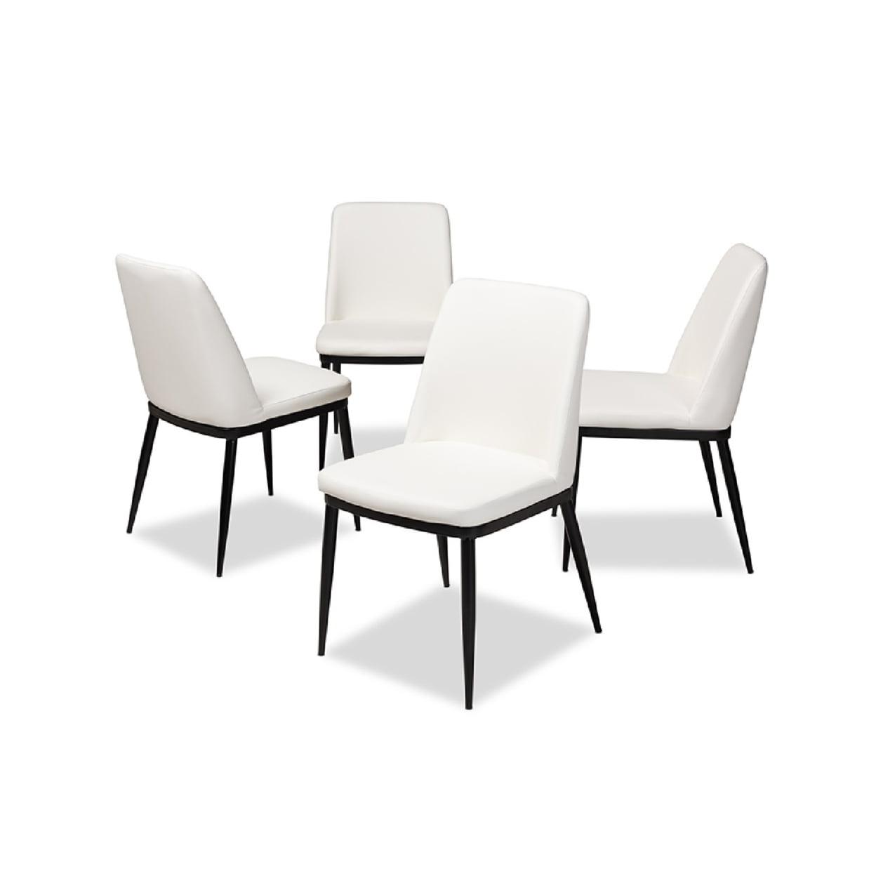 Set of 4 Darcell Modern and Contemporary Faux Leather Upholstered Dining Chairs - Baxton Studio