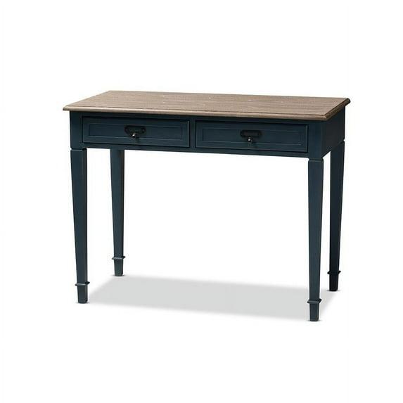 Baxton Studio Dauphine Wood Accent Writing Desk in Blue