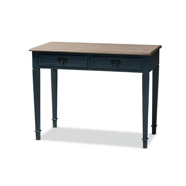 Baxton Studio Dauphine Wood Accent Writing Desk in Blue
