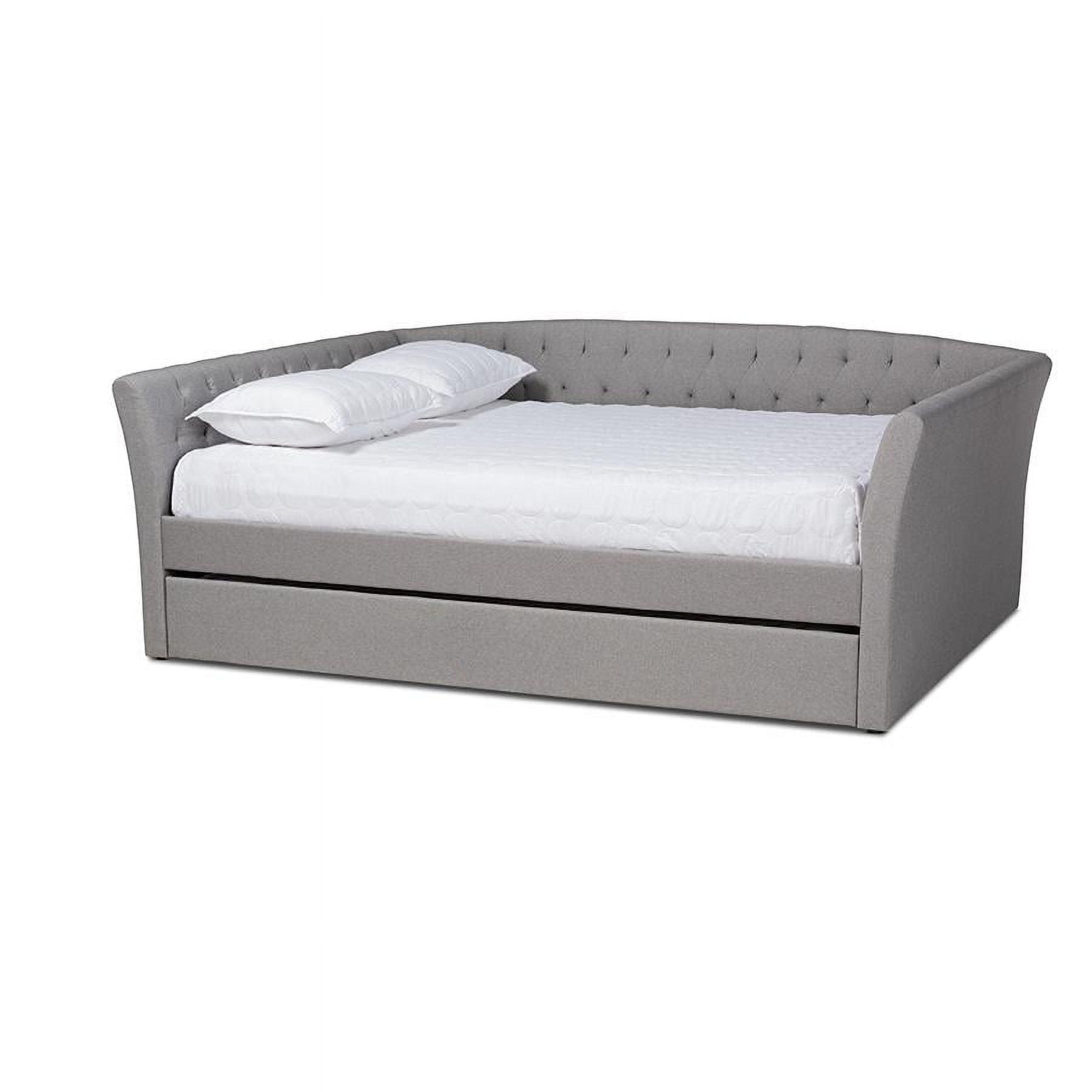 Delora Upholstered Daybed with Trundle - Baxton Studio