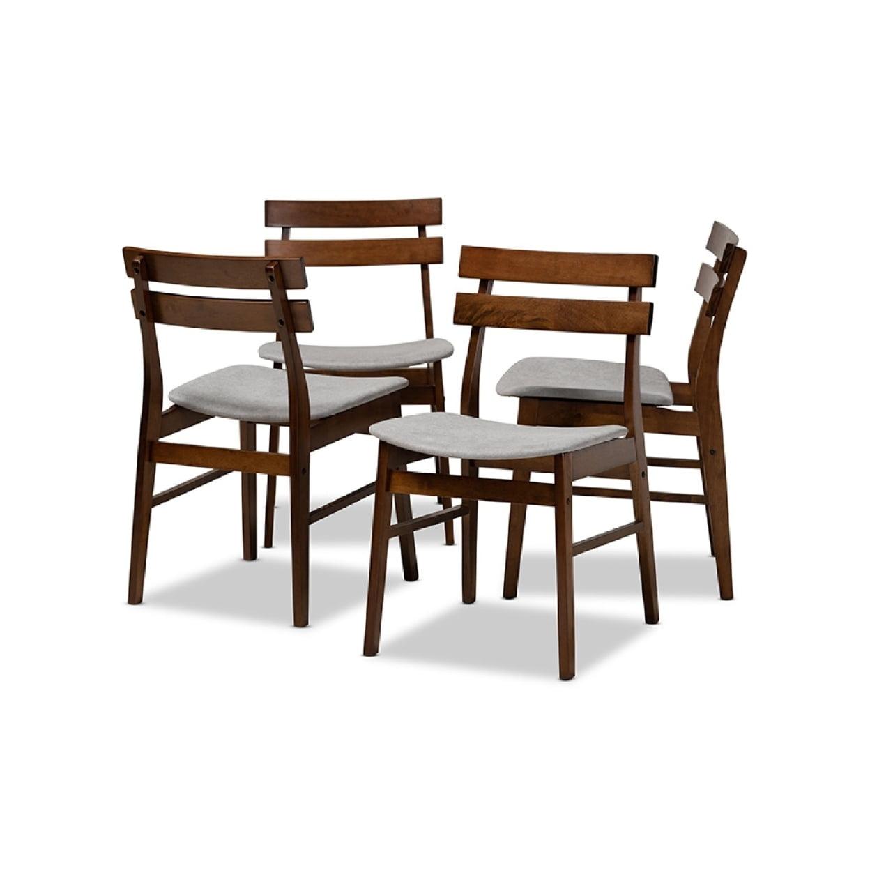 Set of 4 Devlin Upholstered Wood Dining Chairs - Baxton Studio