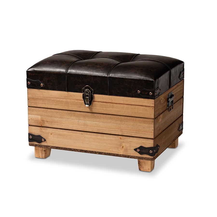 Skyline Decor Edmund Faux Leather Ottoman