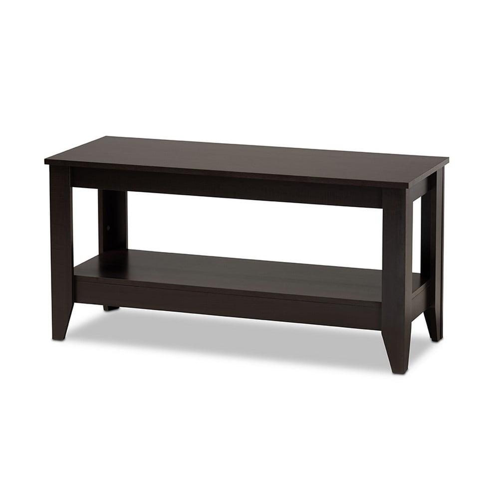 Elada 40'' Dark Wenge Brown Wood Rectangular Coffee Table