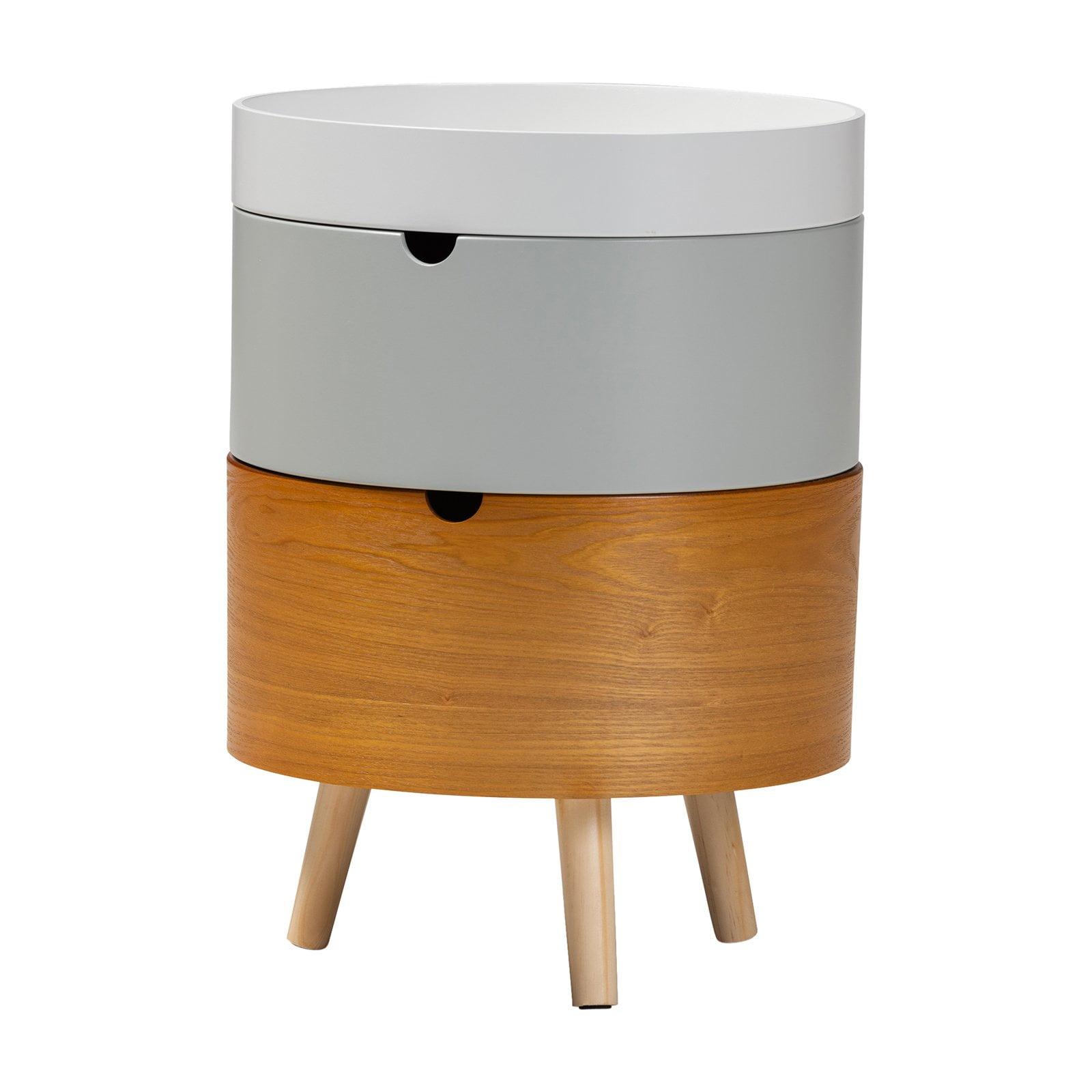 Elison Mid-Century Modern Multi-Color Stackable Wood Nightstand