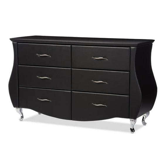 Enzo Modern and Contemporary Faux Leather 6 Drawer Dresser - Baxton Studio