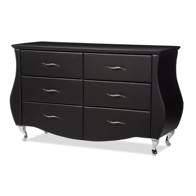 Enzo Modern and Contemporary Faux Leather 6 Drawer Dresser - Baxton Studio