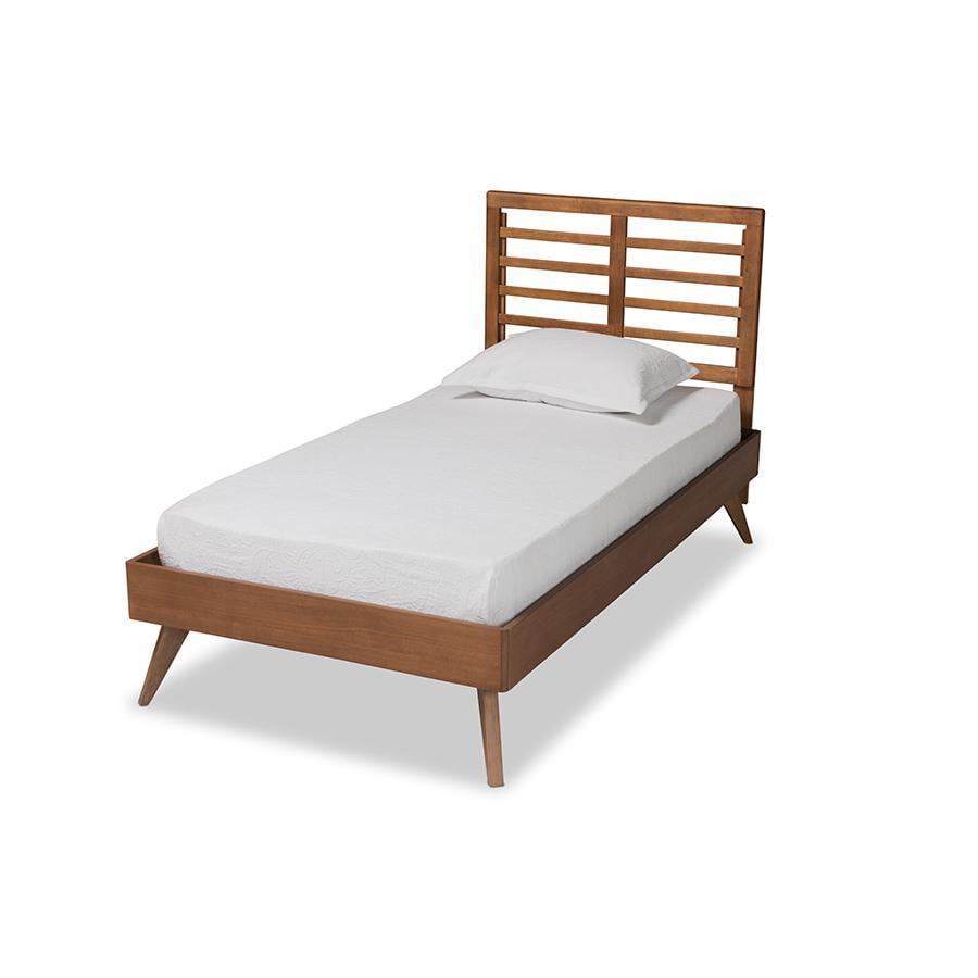 Baxton Studio Eris Brown Finished Wood Twin Size Platform Bed