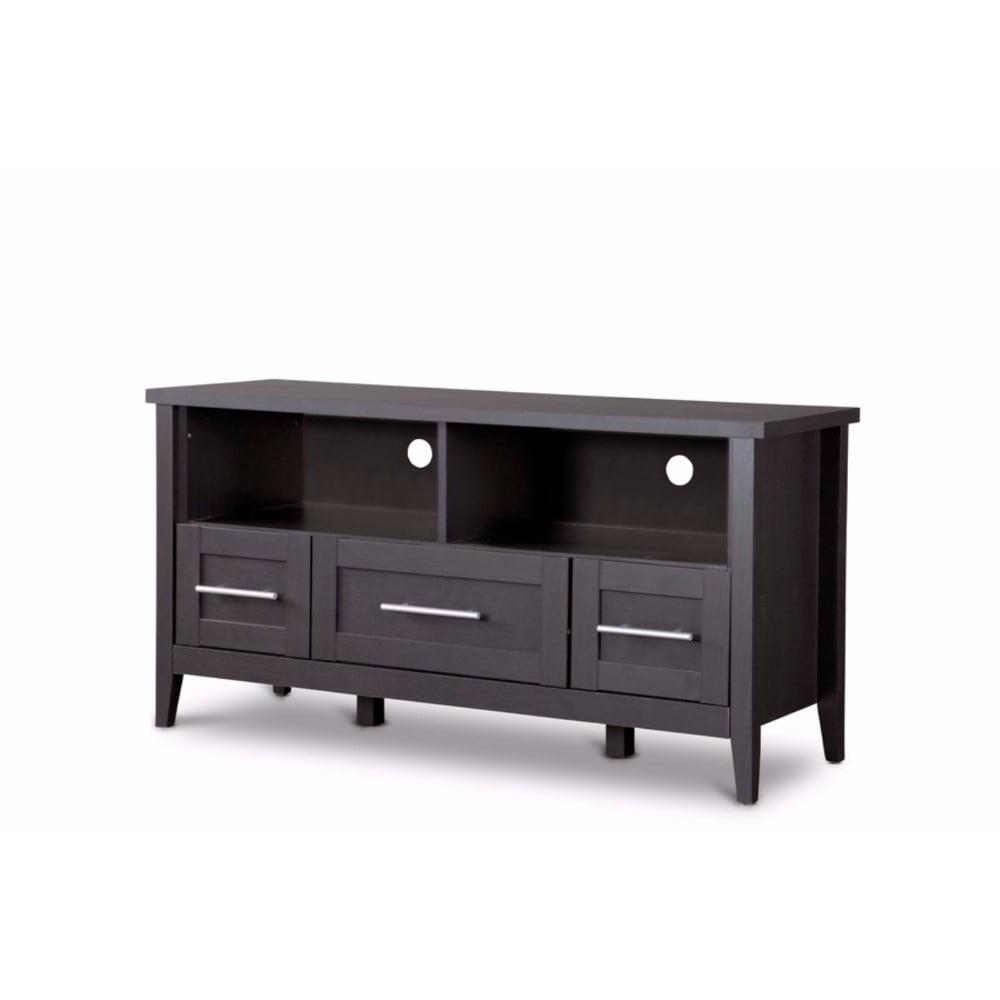 Espresso Black Engineered Wood TV Stand with Drawers