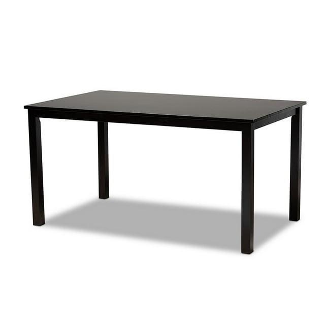 Baxton Studio Eveline Rectangular Wood Dining Table Espresso: Modern 6-Seater, MDF, Non-Extension