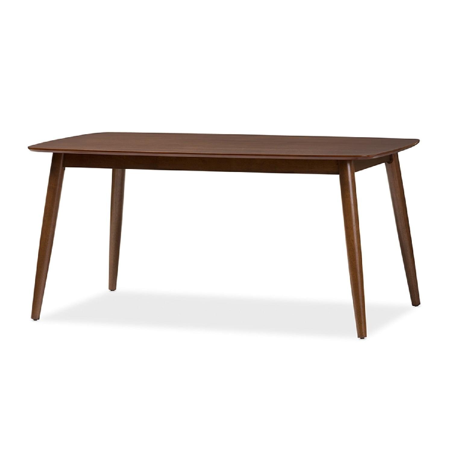 Medium Brown Oak Mid-Century Modern Dining Table