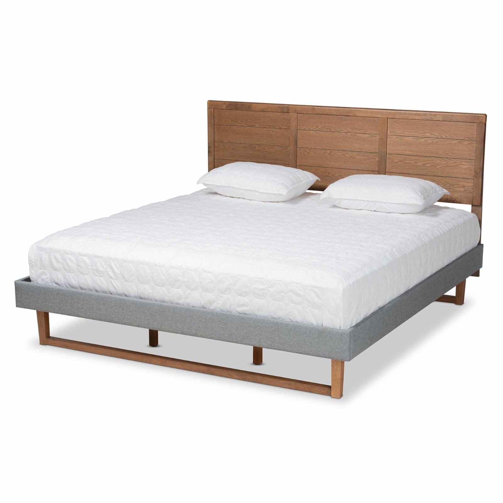 Gabriela King Dark Gray Upholstered Wood Platform Bed