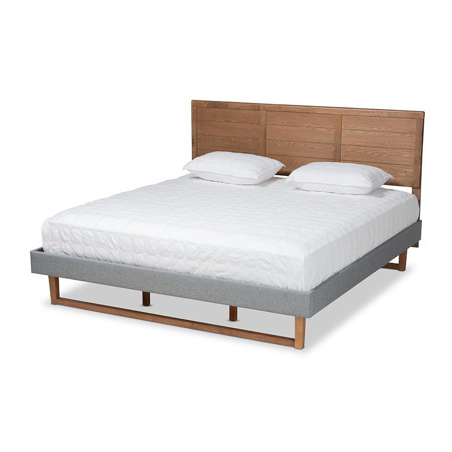 Baxton Studio Ash Walnut Brown Finished Wood King Size Platform Bed