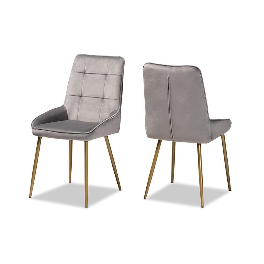 2pc Gavino Metal Dining Chair Set - Baxton Studio