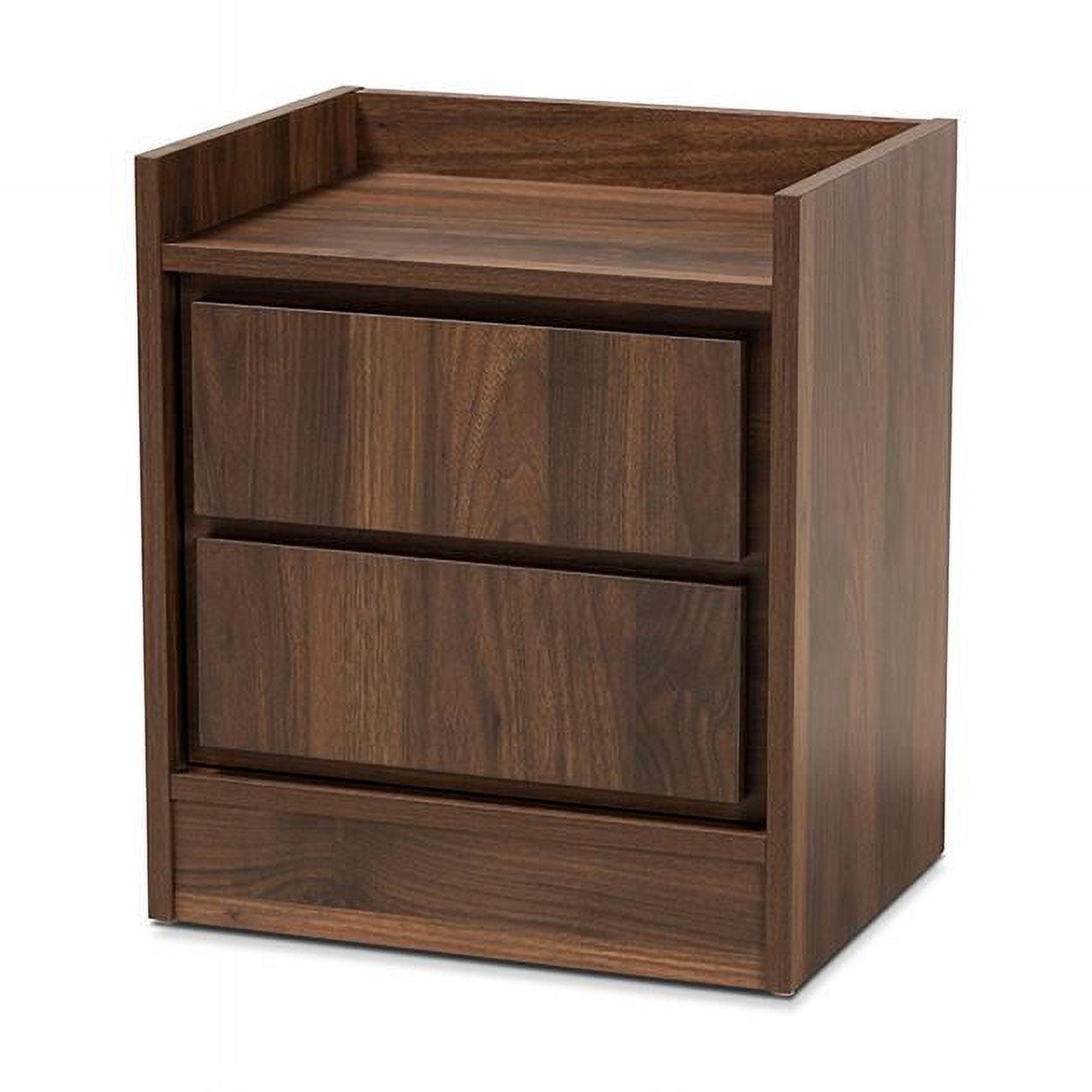 2 Drawers Hale Wood Nightstand - Baxton Studio