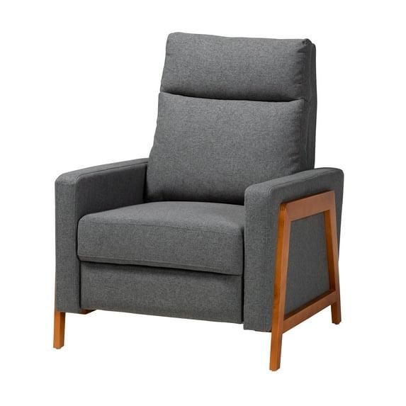Halstein Mid Century Modern Fabric Upholstered Lounge Chair Gray - Baxton Studio