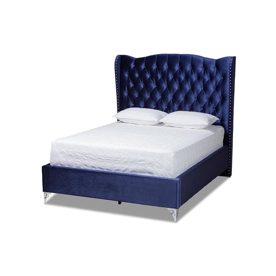 Hanne Bed Navy Blue - Baxton Studio