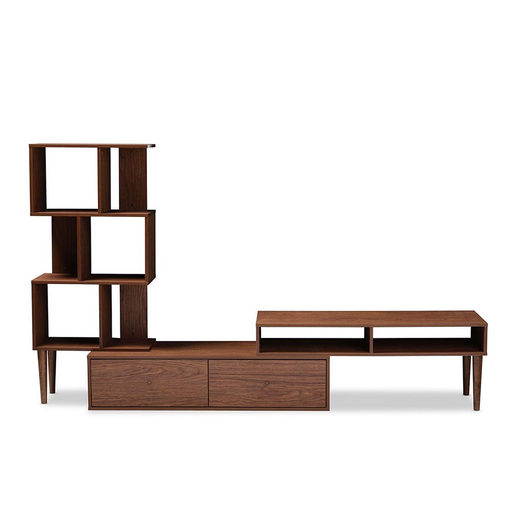 Haversham Walnut Brown Mid-Century Modern TV Stand