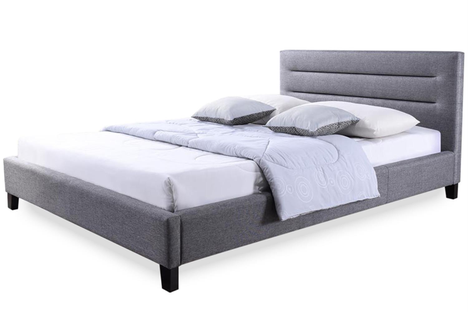 Baxton Studio Hillary Upholstered King Platform Bed in Gray