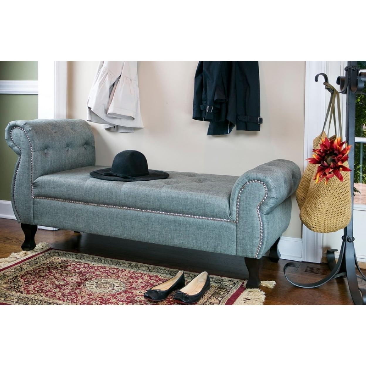 Baxton Studio Ipswich Grey Linen Bench