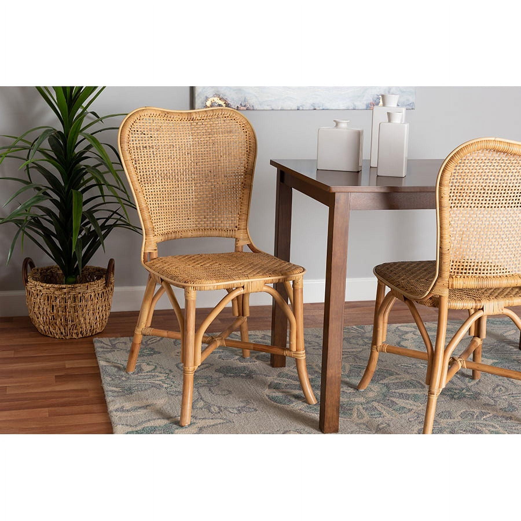 Bohemian Bliss Natural Rattan and Cane Side Chair