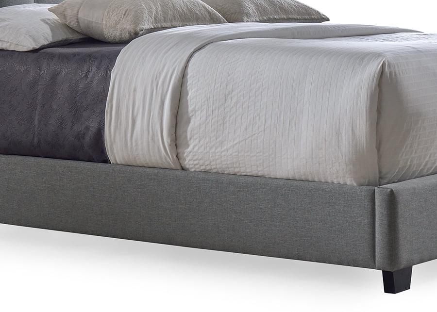 Baxton Studio Katherine Wingback Fabric Standard Bed with Nailhead Trim, Gray