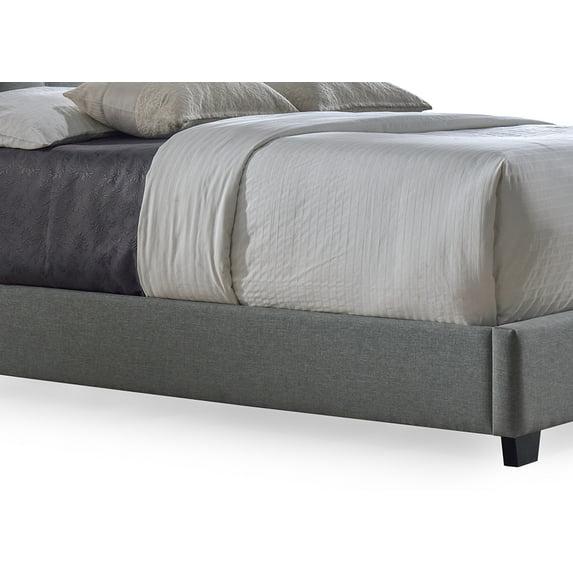 Baxton Studio Katherine Wingback Fabric Standard Bed with Nailhead Trim, Gray