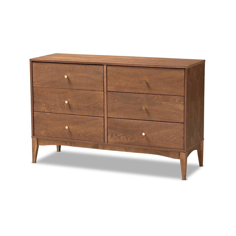 Landis Ash Walnut Mid-Century Modern Double Dresser