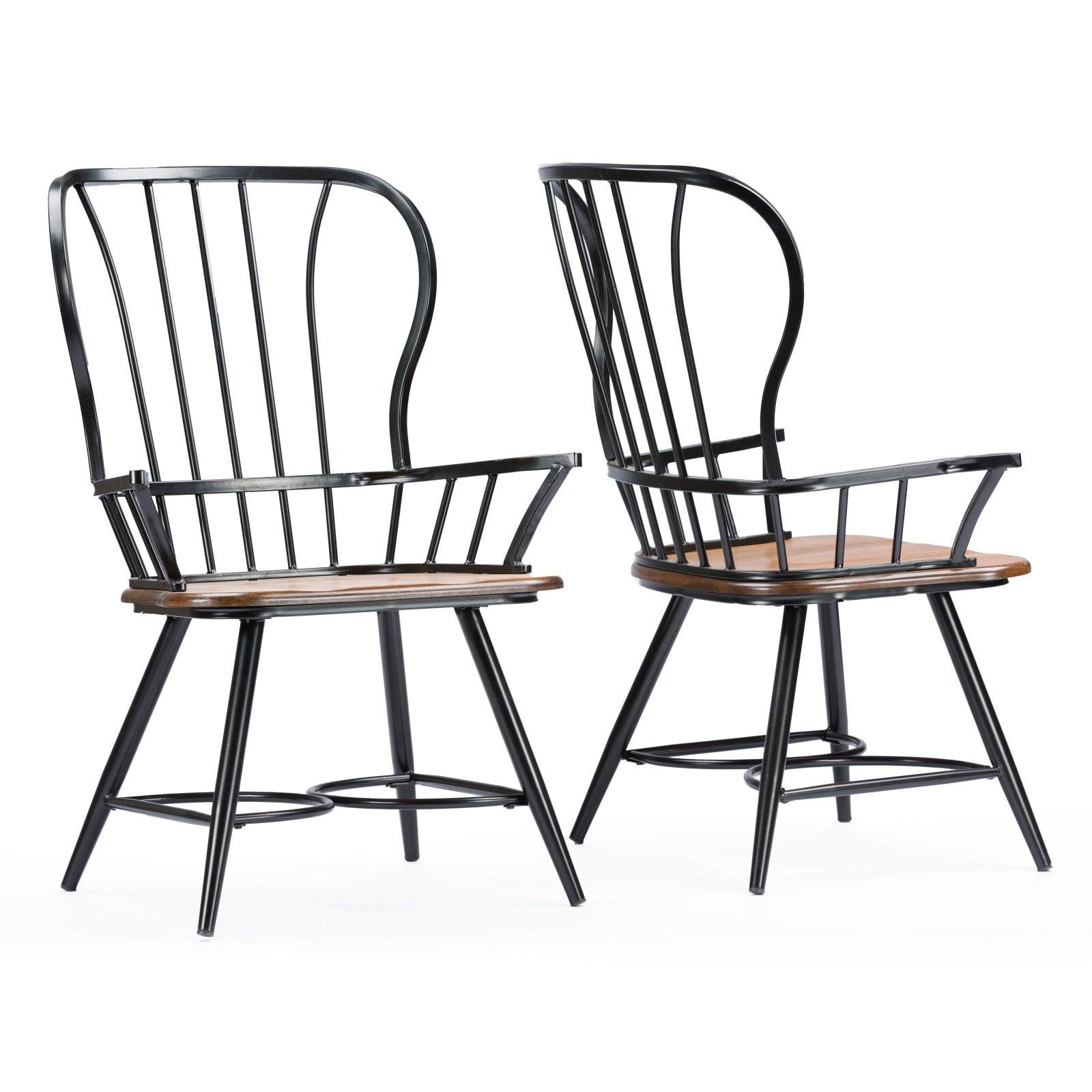 Set of 2 Longford Metal Vintage Industrial Dining Armchairs - Baxton Studio